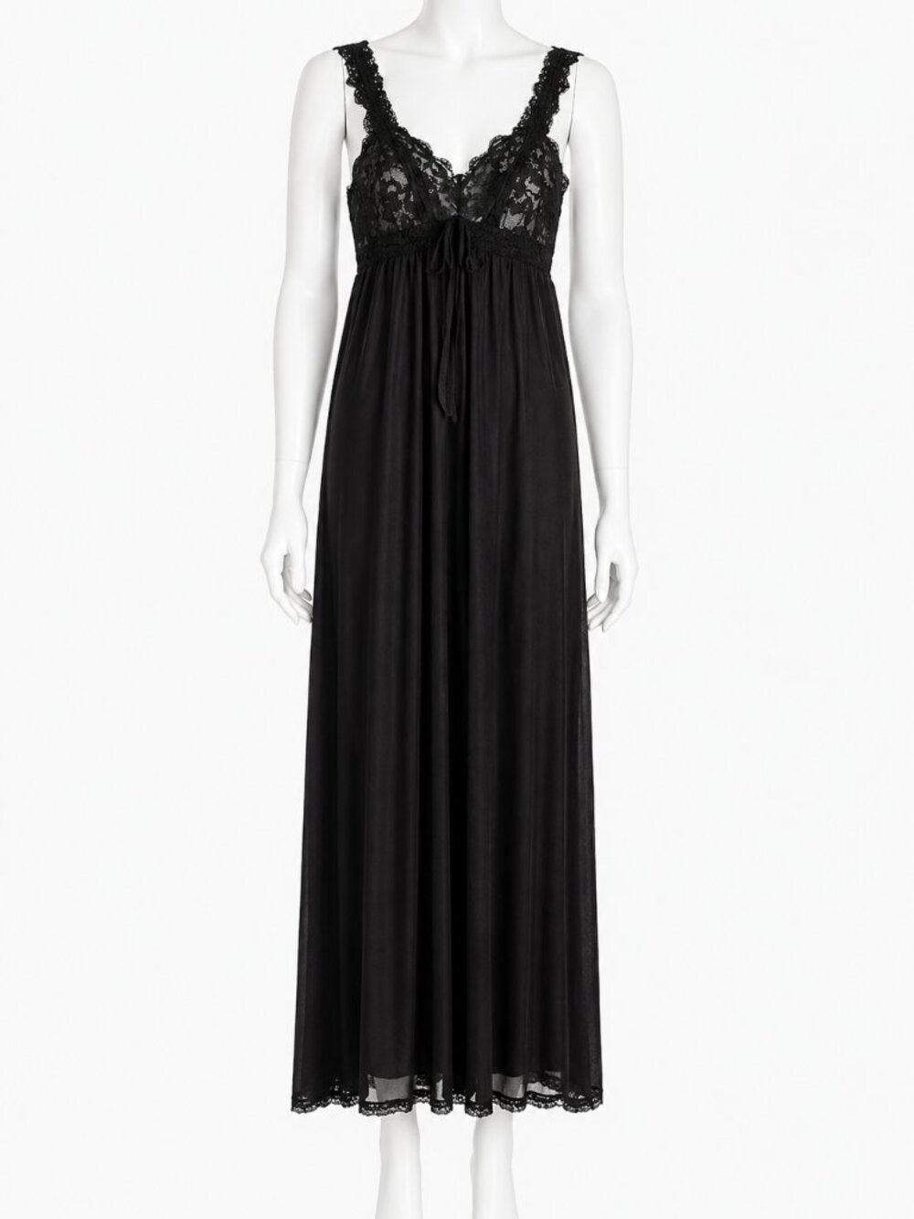 Olga Vintage Nightgown 1960 Slip Dress Black So 32 to 34 b to c